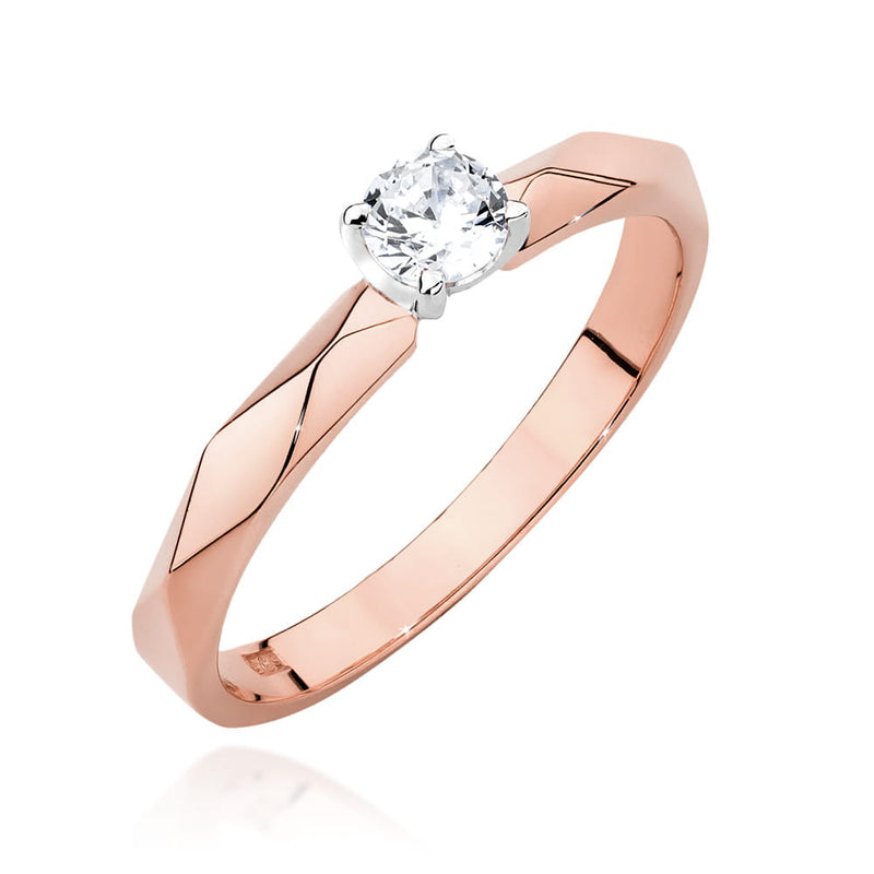 Inel Aur 14K cu Diamant Natural 0.15 ct, imaginea 9 din 10