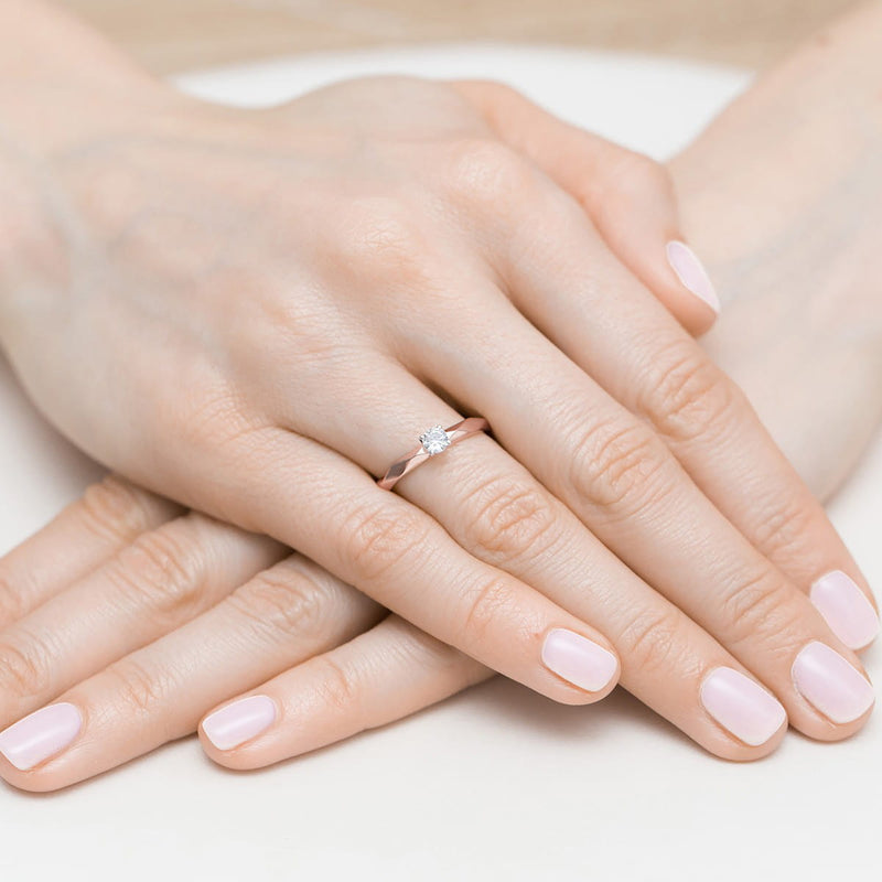 Inel Aur 14K cu Diamant Natural 0.15 ct, imaginea 10 din 10
