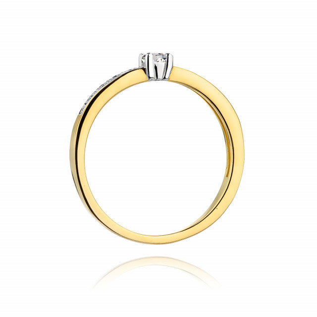 Inel Aur 14K cu Diamante Naturale 0.13 ct, imaginea 3 din 11