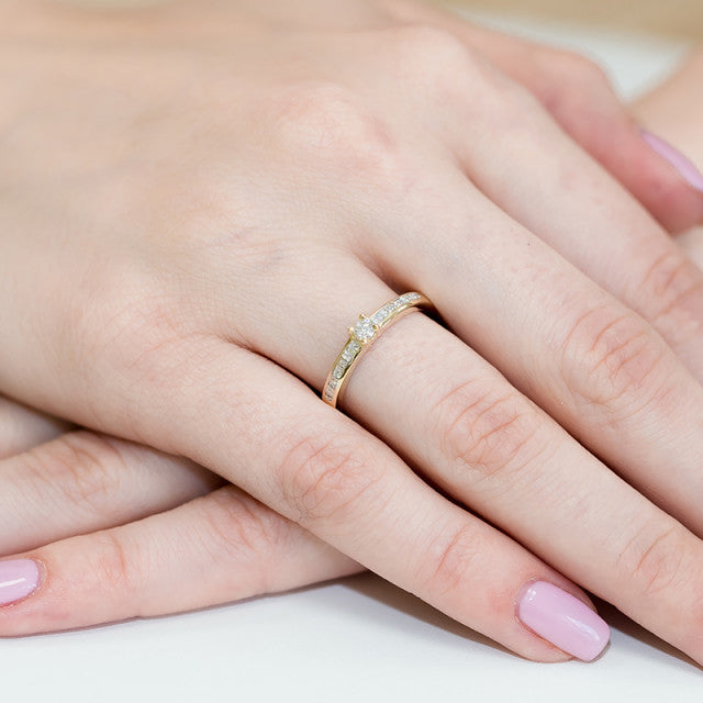 Inel Aur 14K cu Diamante Naturale 0.13 ct, imaginea 7 din 11