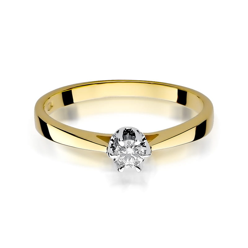 Inel Aur 14K cu Diamant Natural 0.12 ct, imaginea 2 din 11