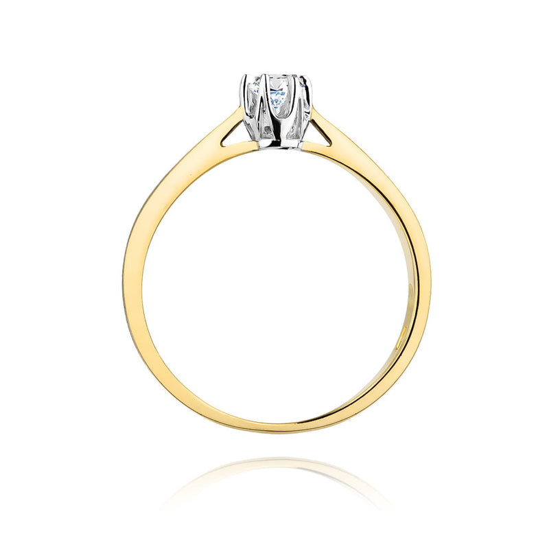 Inel Aur 14K cu Diamant Natural 0.12 ct, imaginea 3 din 11