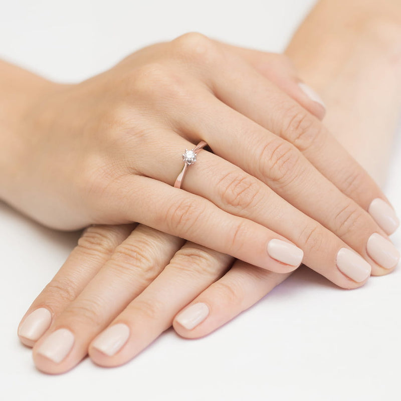 Inel Aur 14K cu Diamant Natural 0.12 ct, imaginea 8 din 11