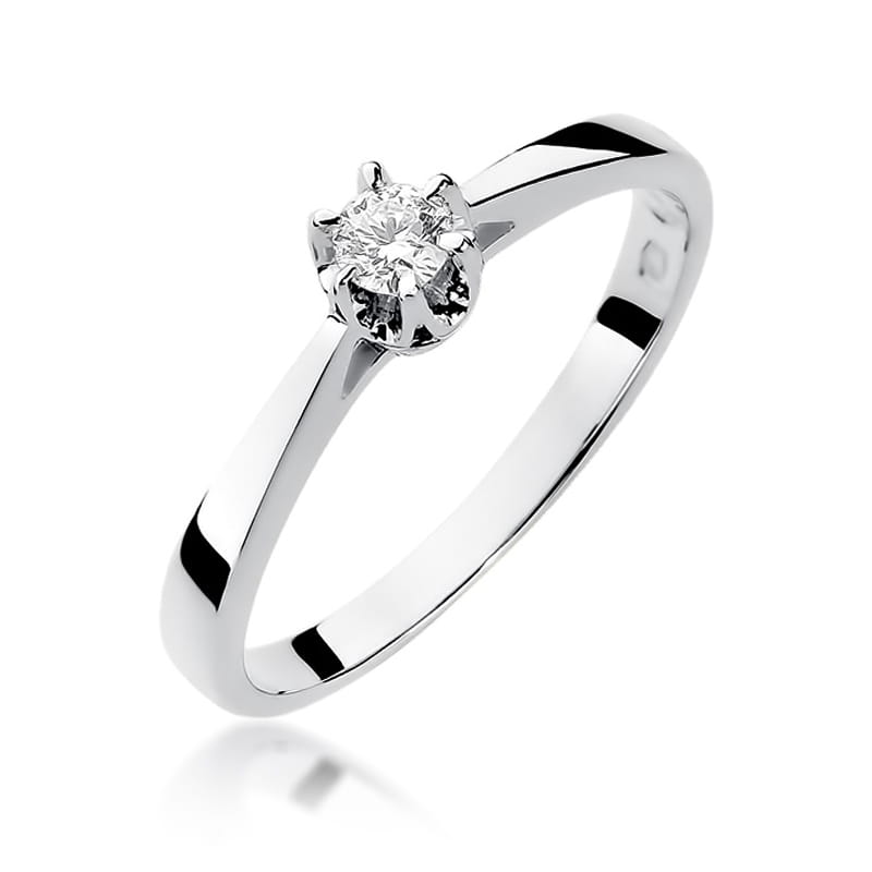 Inel Aur 14K cu Diamant Natural 0.12 ct, imaginea 9 din 11