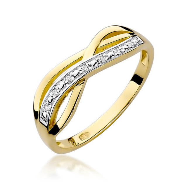 Inel Aur 14K cu Diamante Naturale 0.06 ct — Aur galben