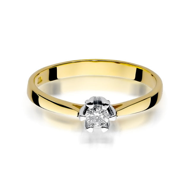 Inel Aur 14K cu Diamant Natural 0.12 ct, imaginea 2 din 11