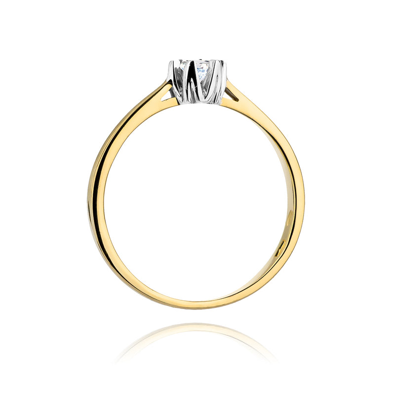 Inel Aur 14K cu Diamant Natural 0.12 ct, imaginea 3 din 11