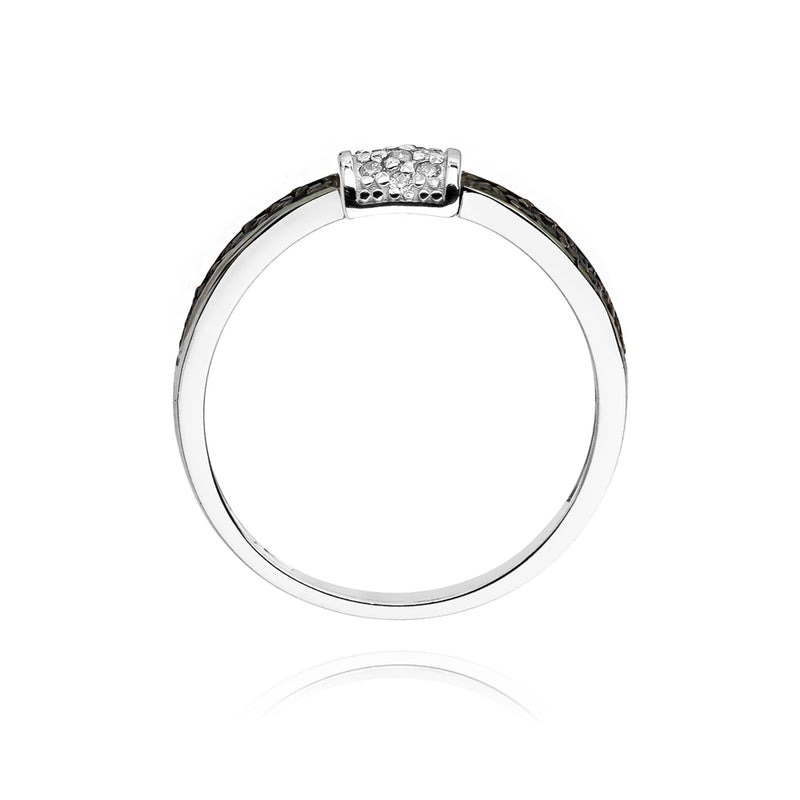 Inel Aur 14K cu Diamante Naturale Albe si Negre 0.19 ct, imaginea 6 din 11