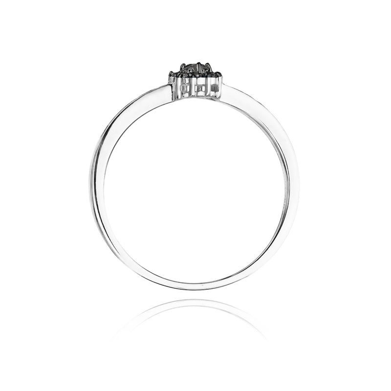 Inel Aur 14K cu Diamante Naturale Albe si Negre 0.09 ct, imaginea 7 din 11