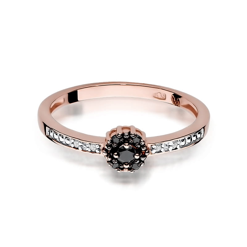 Inel Aur 14K cu Diamante Naturale Albe si Negre 0.09 ct, imaginea 9 din 11