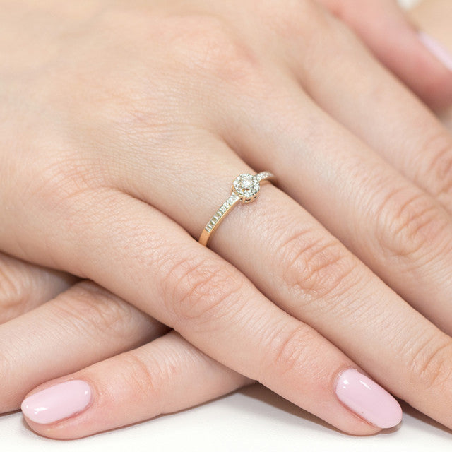 Inel Aur 14K cu Diamante Naturale 0.09 ct, imaginea 7 din 11