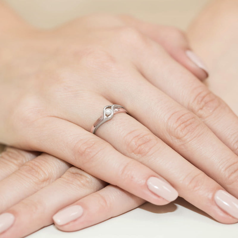 Inel Aur 14K cu Diamant Natural 0.10 ct, imaginea 11 din 11