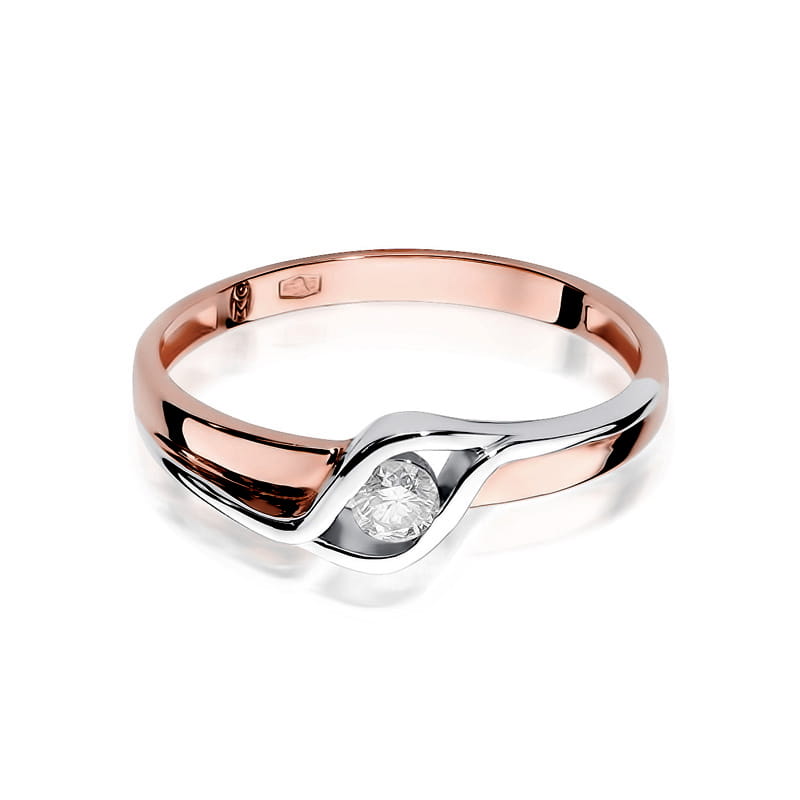 Inel Aur 14K cu Diamant Natural 0.10 ct, imaginea 9 din 11