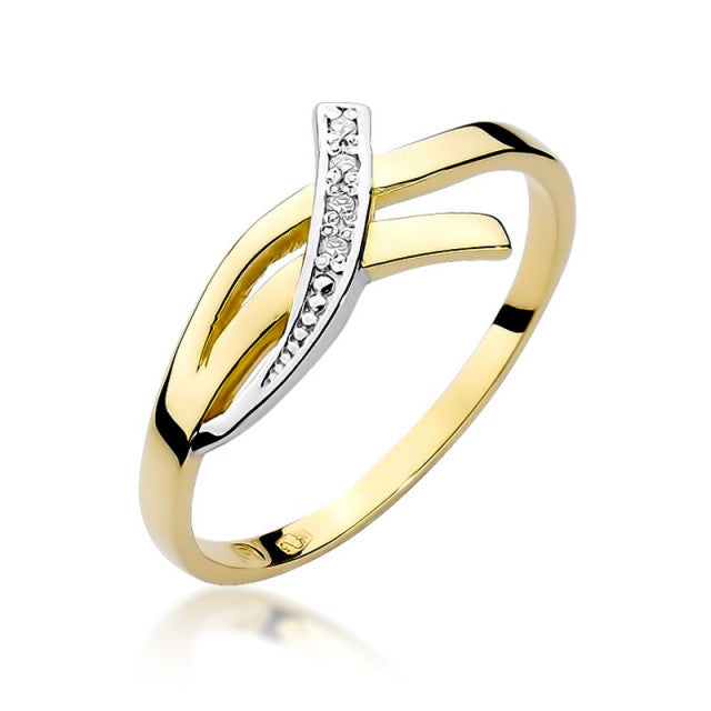 Inel Aur 14K cu Diamante Naturale 0.02 ct — Aur galben