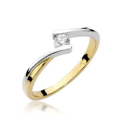 Inel Aur 14K cu Diamant Natural 0.10 ct