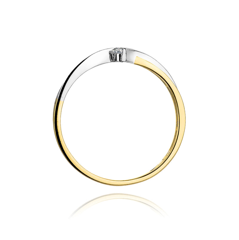 Inel Aur 14K cu Diamant Natural 0.04 ct, imaginea 3 din 11