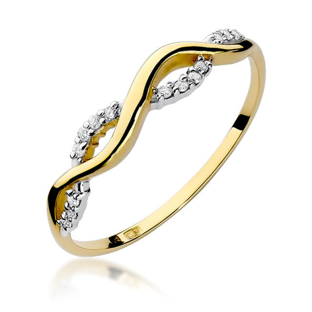 Inel Aur 14K cu Diamante Naturale 0.07 ct — Aur galben