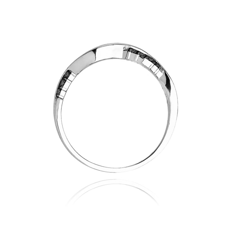 Inel Aur 14K cu Diamante Naturale Negre 0.07 ct, imaginea 6 din 11