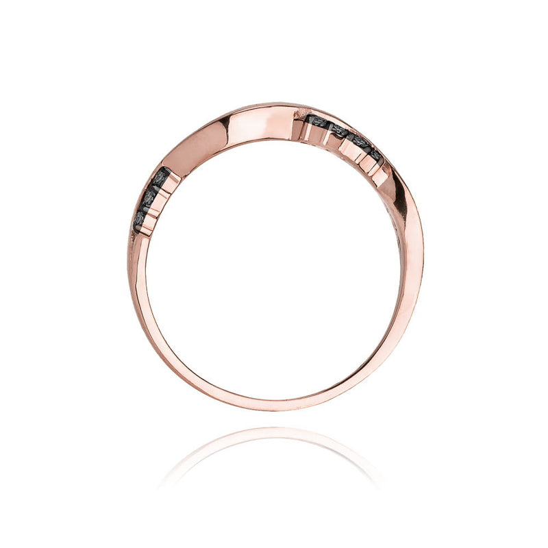 Inel Aur 14K cu Diamante Naturale Negre 0.07 ct, imaginea 10 din 11