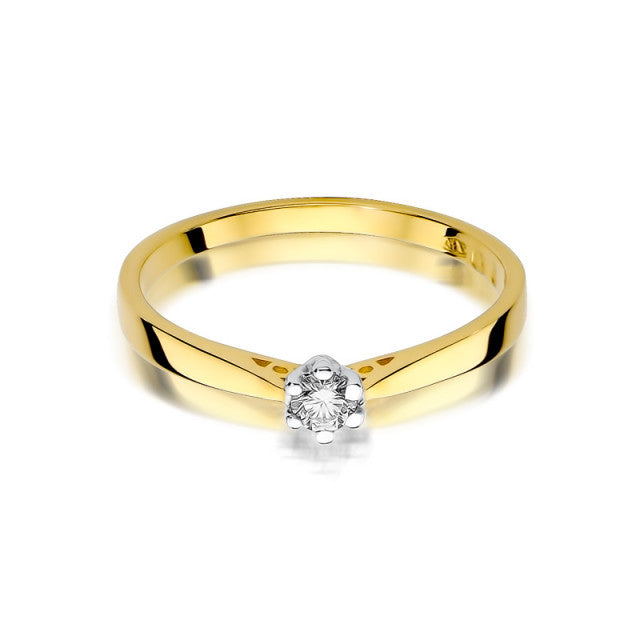 Inel Aur 14K cu Diamant Natural 0.10 ct, imaginea 2 din 11