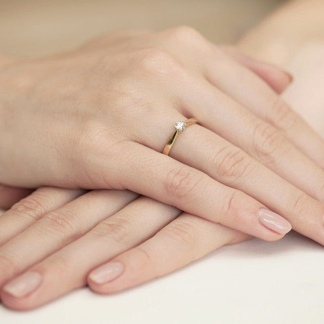 Inel Aur 14K cu Diamant Natural 0.10 ct, imaginea 7 din 11