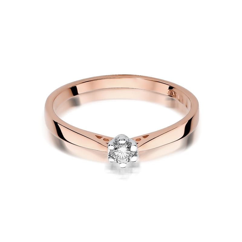 Inel Aur 14K cu Diamant Natural 0.10 ct, imaginea 10 din 11