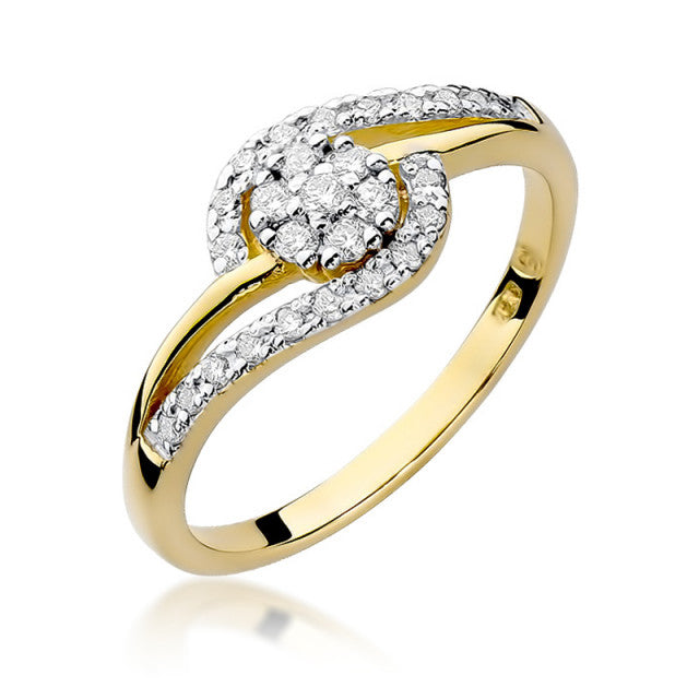 Inel Aur 14K cu Diamante Naturale 0.17 ct — Aur galben
