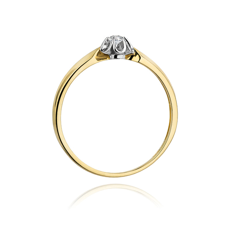 Inel Aur 14K cu Diamant Natural 0.04 ct, imaginea 3 din 11