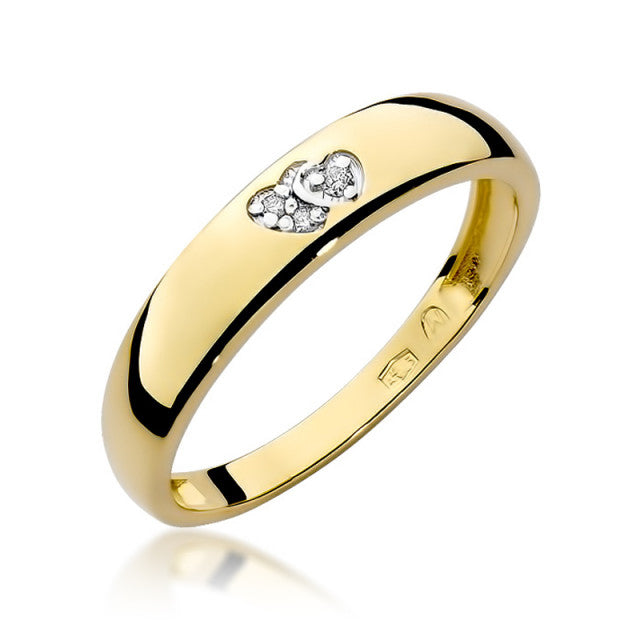 Inel Aur 14K cu Diamante Naturale 0.02 ct — Aur galben