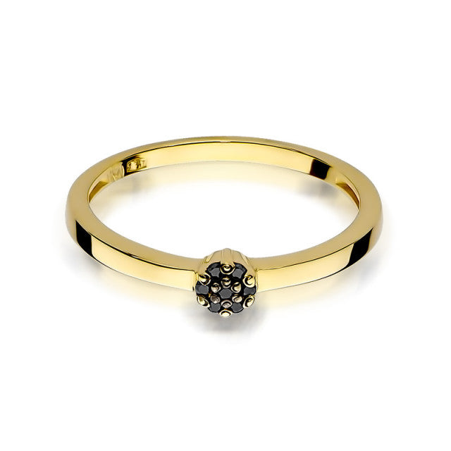 Inel Aur 14K cu Diamante Naturale Negre 0.04 ct, imaginea 2 din 11