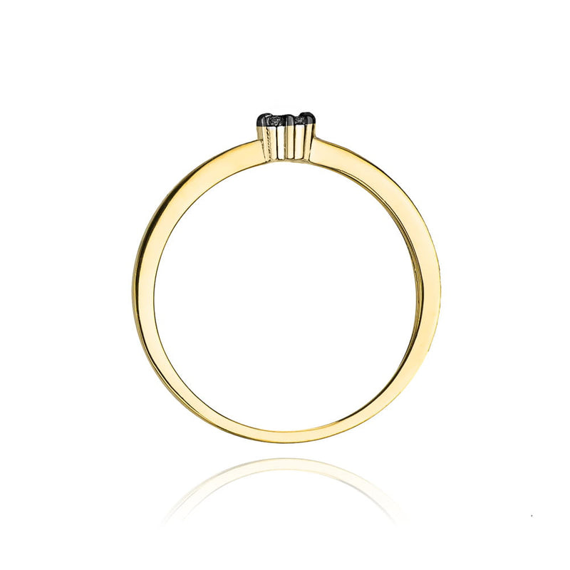 Inel Aur 14K cu Diamante Naturale Negre 0.04 ct, imaginea 3 din 11