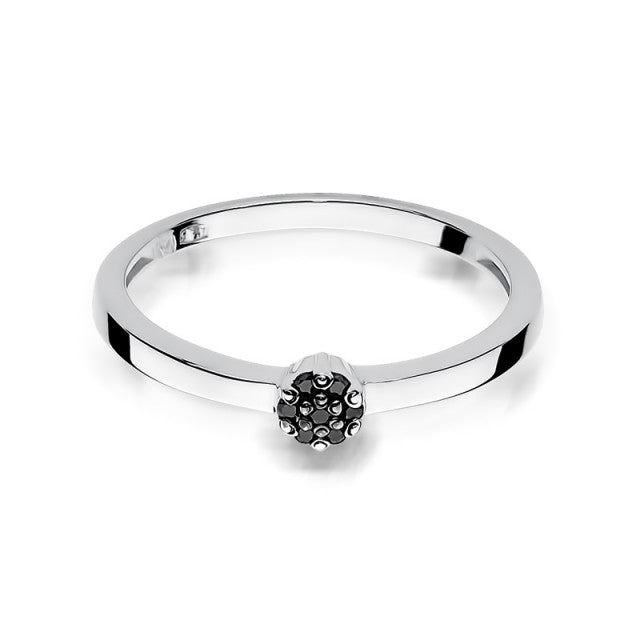 Inel Aur 14K cu Diamante Naturale Negre 0.04 ct, imaginea 5 din 11