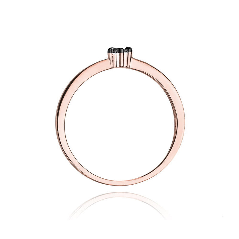 Inel Aur 14K cu Diamante Naturale Negre 0.04 ct, imaginea 10 din 11