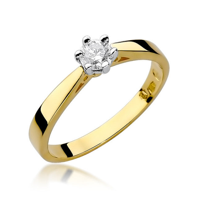 Inel Aur 14K cu Diamant Natural 0.30 ct — Aur galben