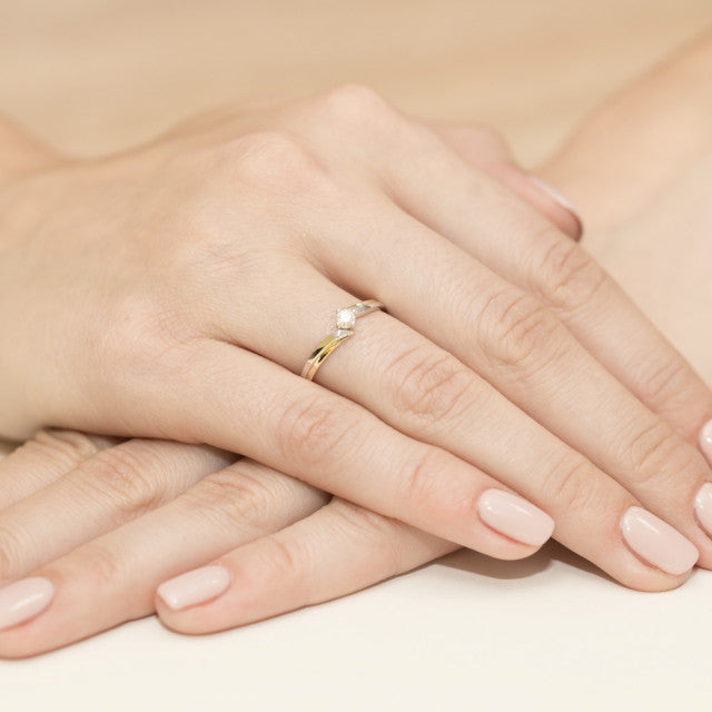 Inel Aur 14K cu Diamant Natural 0.08 ct, imaginea 7 din 10