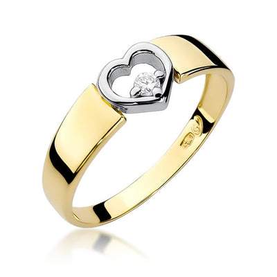 Inel Aur 14K cu Diamant Natural 0.04 ct