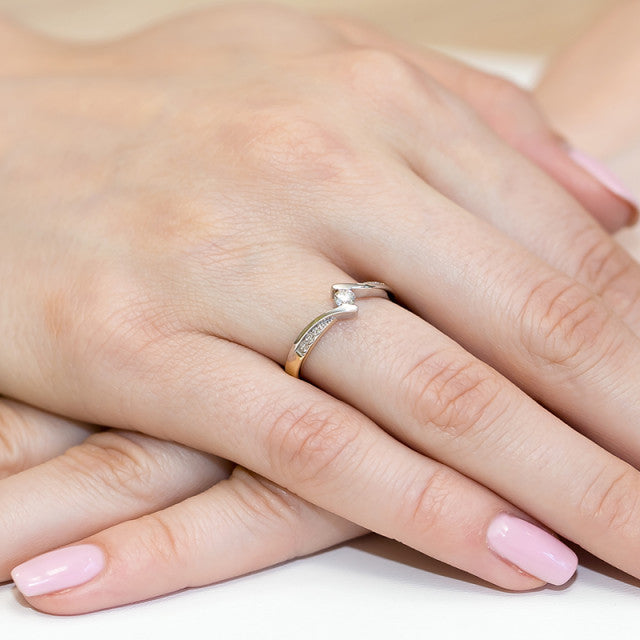 Inel Aur 14K cu Diamante Naturale 0.16 ct, imaginea 7 din 11