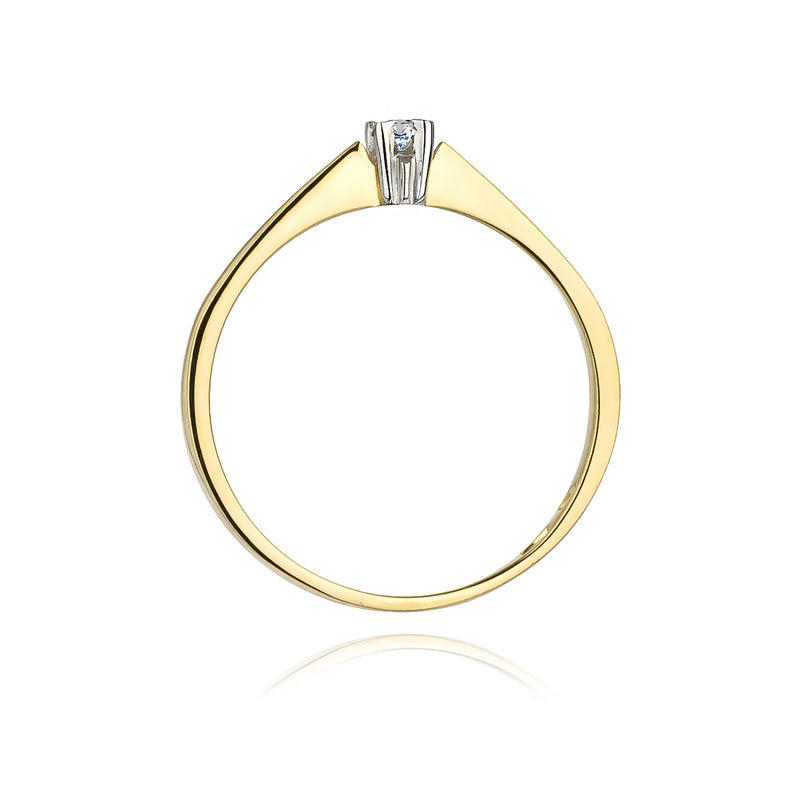 Inel Aur 14K cu Diamant Natural 0.03 ct, imaginea 3 din 11