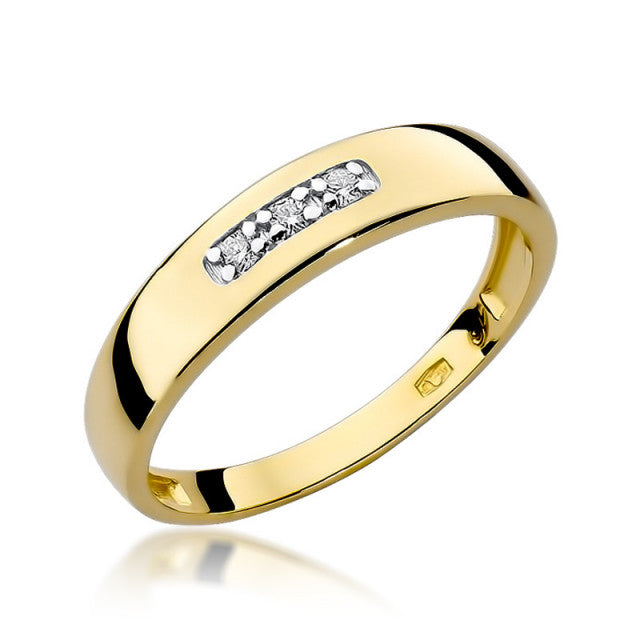Inel Aur 14K cu Diamante Naturale 0.04 ct — Aur galben