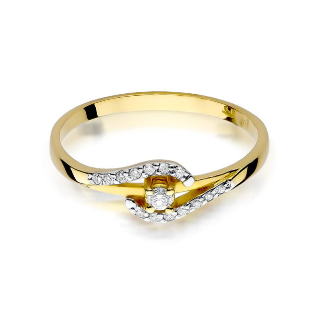 Inel Aur 14K cu Diamante Naturale 0.11 ct, imaginea 2 din 11