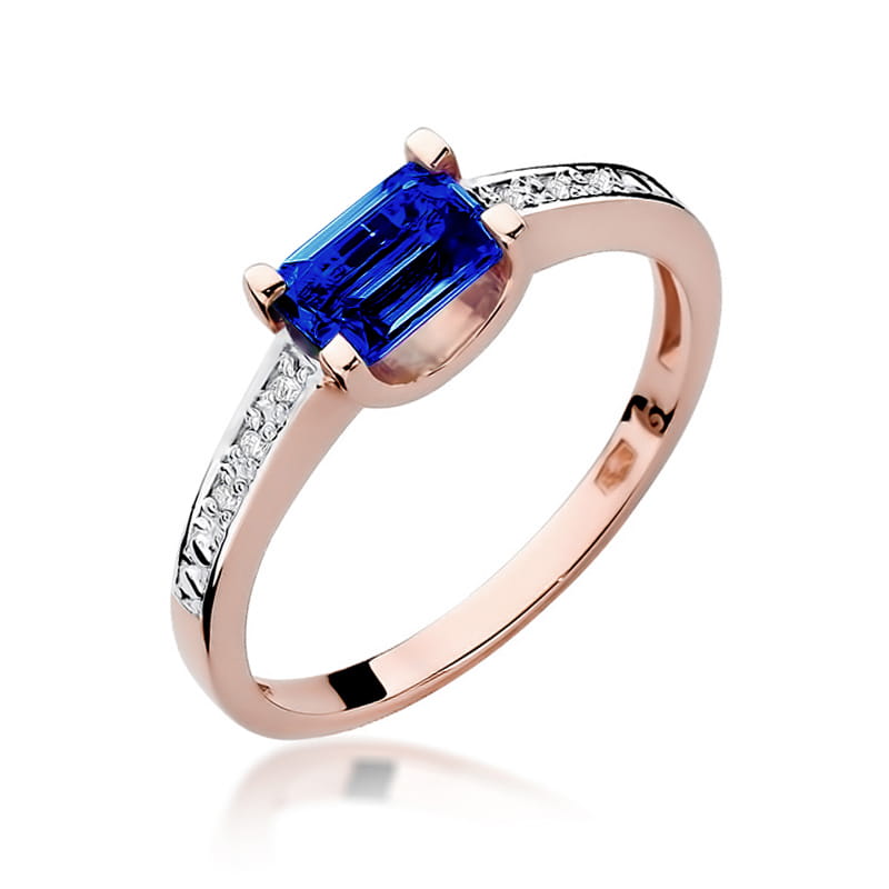Inel Aur 14K cu Safir 0.60 ct si Diamante Naturale 0.03 ct, imaginea 8 din 11