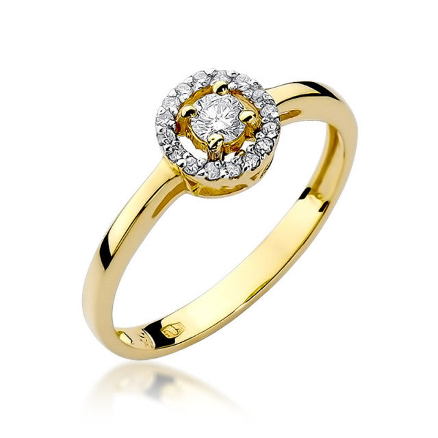 Inel Aur 14K cu Diamante Naturale 0.20 ct — Aur galben