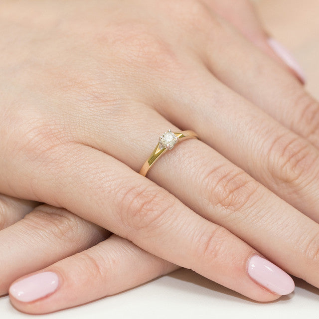 Inel Aur 14K cu Diamant Natural 0.20 ct, imaginea 7 din 11