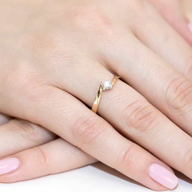 Inel Aur 14K cu Diamant Natural 0.20 ct, imaginea 7 din 11