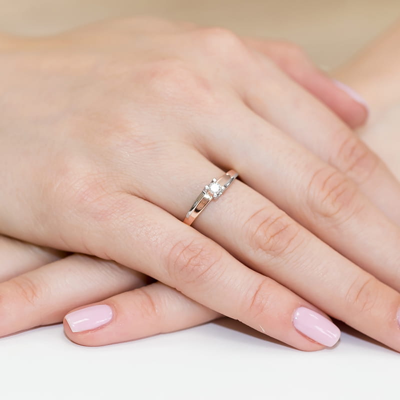Inel Aur 14K cu Diamant Natural 0.12 ct, imaginea 11 din 11