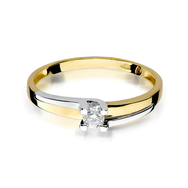 Inel Aur 14K cu Diamant Natural 0.12 ct, imaginea 2 din 11
