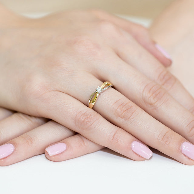 Inel Aur 14K cu Diamant Natural 0.10 ct, imaginea 7 din 10