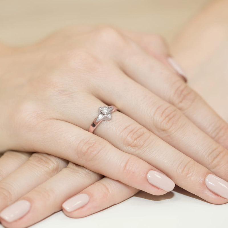 Inel Aur 14K cu Diamant Natural 0.12 ct, imaginea 11 din 11