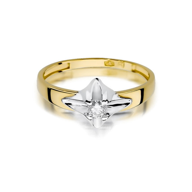 Inel Aur 14K cu Diamant Natural 0.12 ct, imaginea 2 din 11