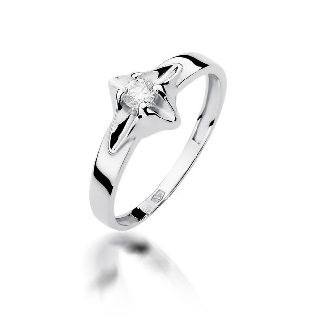 Inel Aur 14K cu Diamant Natural 0.12 ct, imaginea 4 din 11